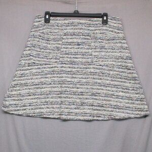LOFT Aline Skirt W/Pockets Stripe Elastic Skirt Heather Gray Women Size | M